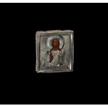 Post Medieval Russian Baptismal Icon with Christ Pantocrator