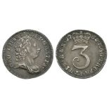 English Milled Coins - George III - 1762 - Threepence