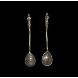 Western Asiatic Assyrian Spoon with Figural Finial