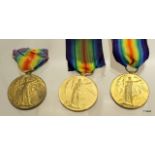 Three WW1 Victory Medals named to 1676 Private EW Fennell of the Norfolk Yeomanry - 10696 Private