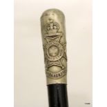 A WW1 swagger stick to the 6th City of London Rifles 70 cms long