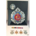 A WW2 campaign medal group including Burma Star and a military motif and personal photo