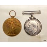 A WW1 medal pair named to 3-8081 Acting Corporal R Russell of the Northumberland Fusiliers who