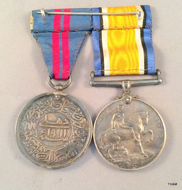 A Delhi Durbar WW1 medal group including miniatures Capt J L Stronach issued in 1911( not many - Image 3 of 7