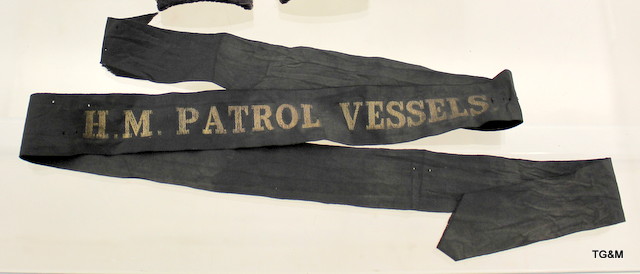 An original HM Patrol Vessels cap tally 34 inches long with a pair of Naval epaulettes - Image 2 of 2