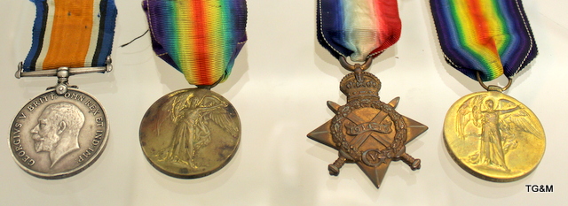 A WW1 medal pair named to 10589 Private W Hudd of the Wiltshire Regiment with a 1915 Star &