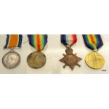 A WW1 medal pair named to 10589 Private W Hudd of the Wiltshire Regiment with a 1915 Star &