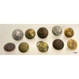 Ten Victorian military buttons including Royal Regiment of Artillery - Rifle Brigade - Royal