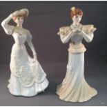 2 Coalport Chantilly lace ladies Poise and Breeze