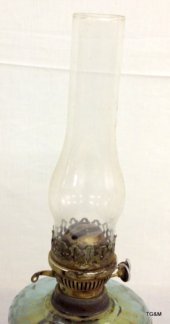 A wrought iron and glass oil lamp with chimney 58cm - Image 4 of 4