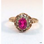 A 9ct gold ruby ring size P