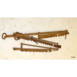 Late 18th century French 3 x fire place hooks, Marmite holders