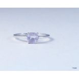 A 9ct white gold pink topaz ring size o