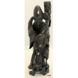 A Chinese large Root carving of Luohan c1900 56cm high