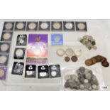 A collection of coins to include silver