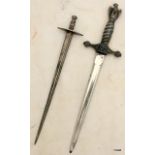 Two vintage paper knives or letter openers, one in the form of a WW2 period German Naval Dress