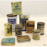 A selection of WW2 tins and boxes, with some of the contents intact. But are not to be consumed.