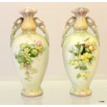 A pair of Victorian blush vases