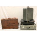 4 x vintage suitcases including one in leather