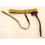 A fine quality Victorian Officers red patent leather & gold braid sword belt with silver & gilt