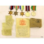 A WW2 Medal group of five including the Atlantic and Italy Stars complete with the Admiralty