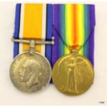 A WW1 court mounted medal pair named to 30320 Private WE Ash of the Worcestershire Regiment