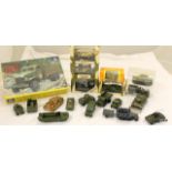 A collection of mixed Military vehicles Dinky and Corgi