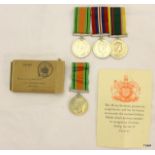 A WW2 husband & wife Medals consisting of his mounted Defence Medal, War Medal & Cadet Forces