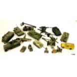 A collection of play worn Army Dinky and Corgi