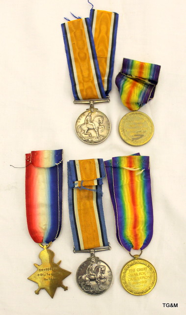 A WW1 medal trio named to T4-124298 Private S Jones of the Army Service Corps and a WW1 medal pair - Image 2 of 2