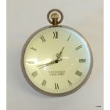 A Large Brass and Glass Desk Clock.