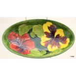 A Moorcroft Hibiscus dish 23 x 13 x 5cm