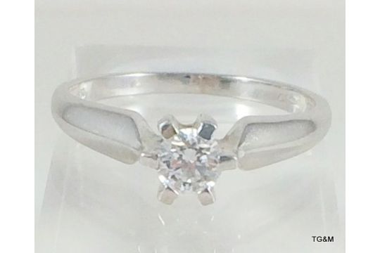 18ct white Gold Diamond Solitaire Ring Approx 0.25Ct Size N - Image 10 of 10