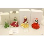 Royal Doulton festive Wishes, 6th Day Christmas, Festive Skating and Winter Dream Figurines