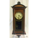 Miniature Mahogany and Ebony Wall Clock complete with Key