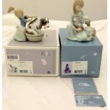 Lladro Bashful Bather and Catnap figurines