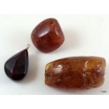 Amber nuggets some set in 9ct gold