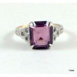 9Ct Gold And Silver Antique Amethyst Ring Size K