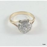 9Ct Gold Ladies Antique Set Ladies Ring Size L