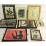 8 x Framed Military Pictures of Various British Regiments.