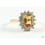 9Ct Gold Ladies Quartz Dress Ring Size M