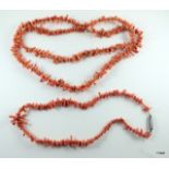 2 Coral necklaces