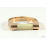 9Ct Gold Ladies Ivorine Bar Ring Size N