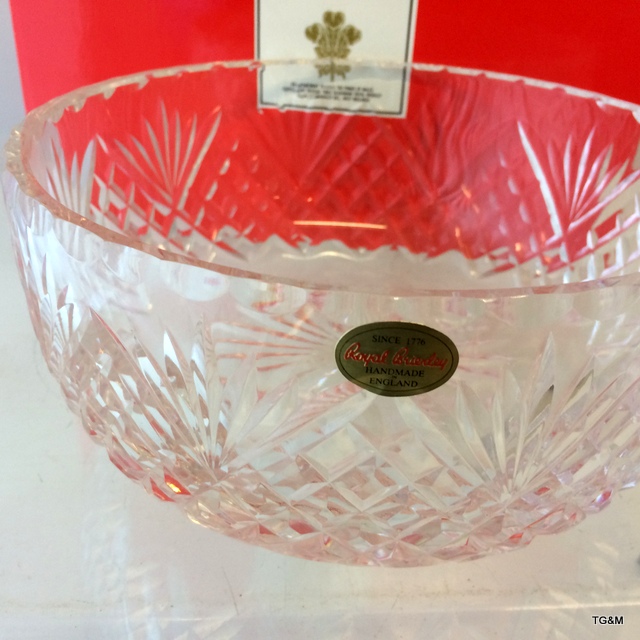 A Royal Brierly Cut Glass Crystal Bowl 26cm x 10cm - Image 2 of 3