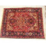 A Iranian Carpet Red/Blue/Cream 185 x 145 cm