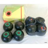2 x Sets of Carpet Bowls, 4 Weight and 1 Set 2 Weight