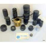 Camera lenses x 12 including Tameron and Soligor