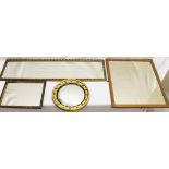 4 x wall mirrors to include a gilt port hole styled one