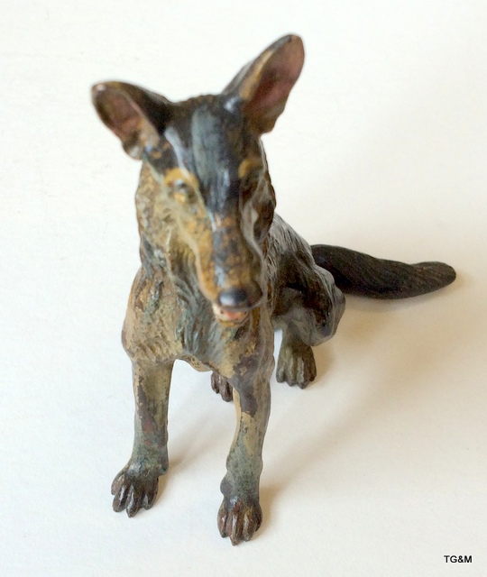 A cold painted Austrian bronze Alsatian dog - Image 2 of 5