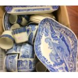 A large collection of blue and white Spode china